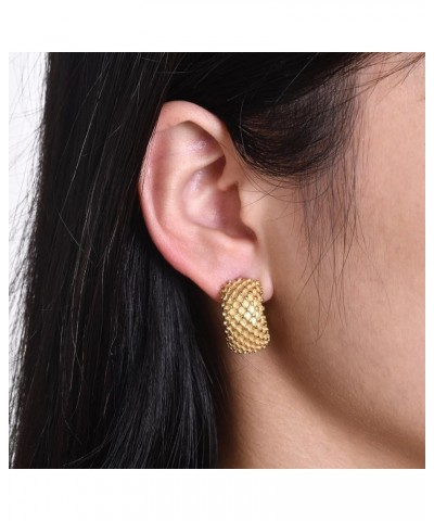 Gold Hoop Earrings for Women C-Shape Loops Drop Dangle Earring Chunky Statement Fashion Jewelry Style-28 $9.53 Earrings