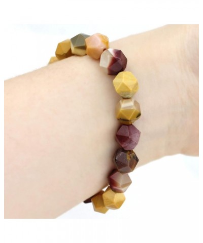 Colorful Marble Stone Bead Bracelet, Handmade Healing Gemstone Bracelet Natural Stone Beaded Stretch Bracelets for Women Face...