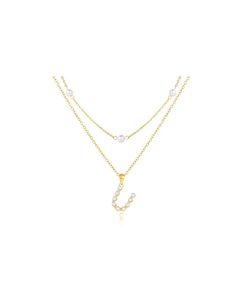 Gold Pearl Initial Necklaces For Women Girls Trendy, Dainty Pearl Letter Necklace Cute Jewelry Gifts For Teen Girls, 14K Gold...