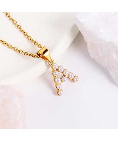 Gold Pearl Initial Necklaces For Women Girls Trendy, Dainty Pearl Letter Necklace Cute Jewelry Gifts For Teen Girls, 14K Gold...