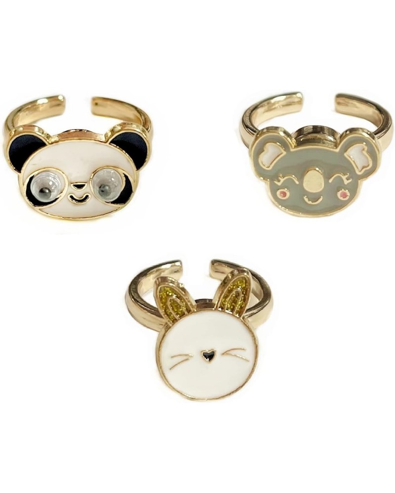 3Pcs Fidget Anxiety Rings Adjustable Rings Open Daisy Butterfly Yingyang Unicorn Spinner Rings for Anxiety Stackable Rings St...