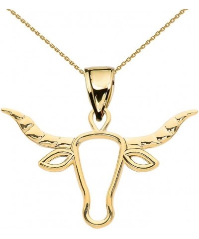 10k Yellow Gold Open Work Texas Longhorn Bull Pendant Necklace 20.0 Inches $92.39 Necklaces