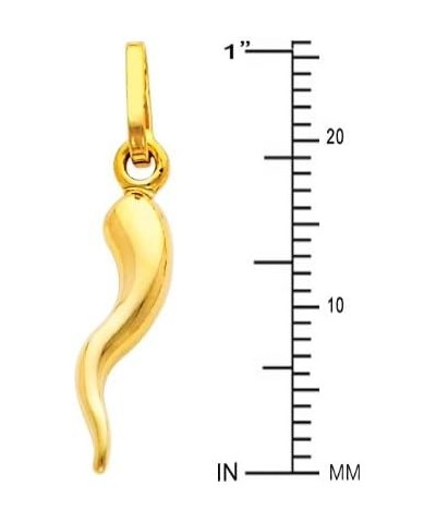 14k Yellow Gold Cornicello Italian Horn Pendant with 0.65mm Box Link Chain Necklace 20.0 Inches $83.79 Necklaces