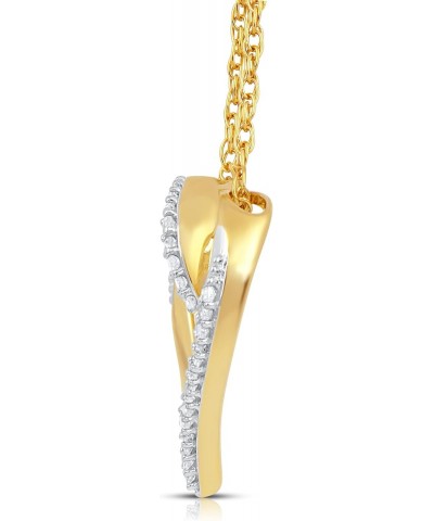 10k Yellow Gold Heart Pendant Necklace with Natural White Round Diamonds, 1/10 cttw, 18" Gold Filled Rope Chain $63.02 Necklaces