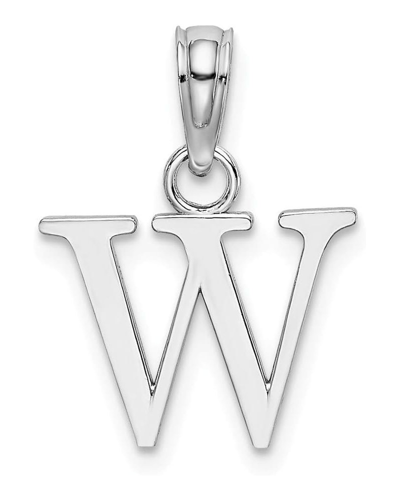 10k White Gold Block Letter Name Personalized Monogram Initial High Polish Charm Pendant Necklace Measures 9.7x9.4mm Wide Jew...