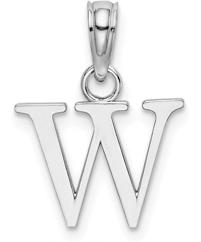 10k White Gold Block Letter Name Personalized Monogram Initial High Polish Charm Pendant Necklace Measures 9.7x9.4mm Wide Jew...