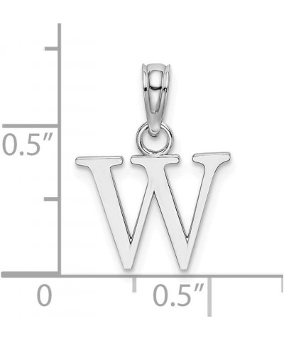 10k White Gold Block Letter Name Personalized Monogram Initial High Polish Charm Pendant Necklace Measures 9.7x9.4mm Wide Jew...