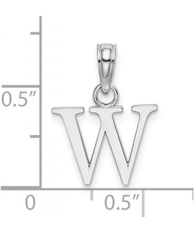 10k White Gold Block Letter Name Personalized Monogram Initial High Polish Charm Pendant Necklace Measures 9.7x9.4mm Wide Jew...