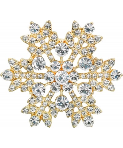 Crystal Winter Snowflake Brooch pins for Women Gold Tone $10.00 Brooches & Pins