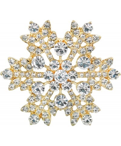 Crystal Winter Snowflake Brooch pins for Women Gold Tone $10.00 Brooches & Pins