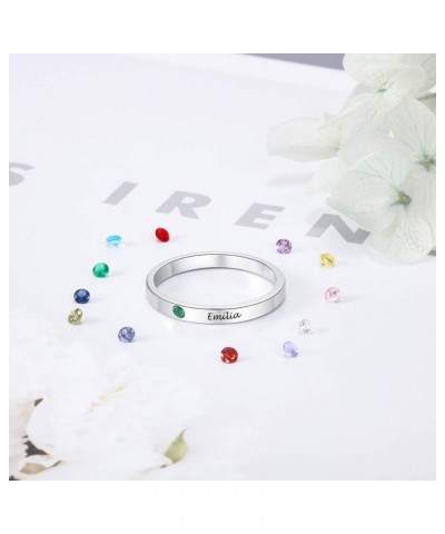 Personalized Promise Rings for Women with Birthstone Infinity Rings Promise Rings for Couples Valentines Day Christmas Jewelr...