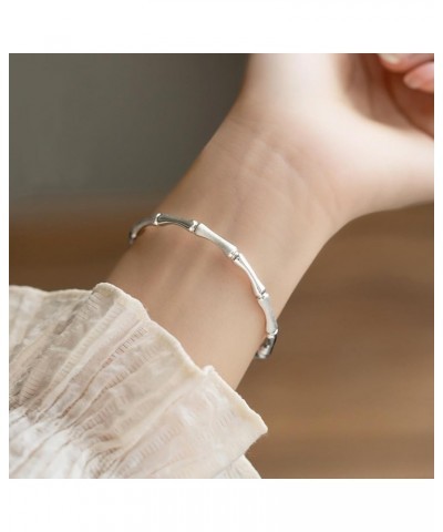 925 Sterling Silver Bracelets Open Adjustable Bangle Bracelet Teardrop Water Drop Cuff Bangles for Women Pattern 6 $11.43 Bra...