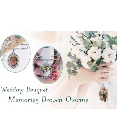 Personalized Wedding Bouquet Photo Charm Pin Brooch with Picture Custom Photo Memorial Keepsake Boutonniere Oval Bridal Charm...