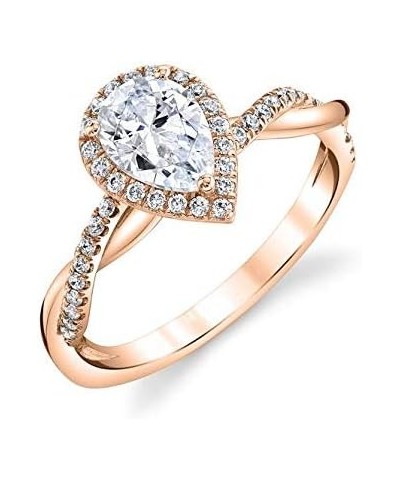 Pear Shaped Engagement Rings for Women 1CT Center Moissanite Wedding Rings 925 Sterling Silver 10K 14K 18K Gold 14K Gold $68....