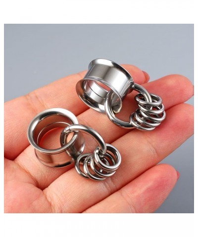 1 Pair Basic gauges+1 big ring+5 small rings Ear Tunnels Plugs 316 Stainless Steel Ear Gauges Weight Saddle Plugs Hypoallerge...