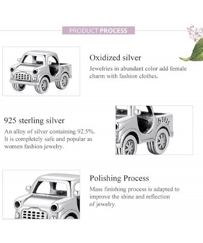 Sterling Silver Charm for Bracelets Motorcycle Bicycle Truck Bus Car Charms Bead Transportation series for Woman men Girl Jew...