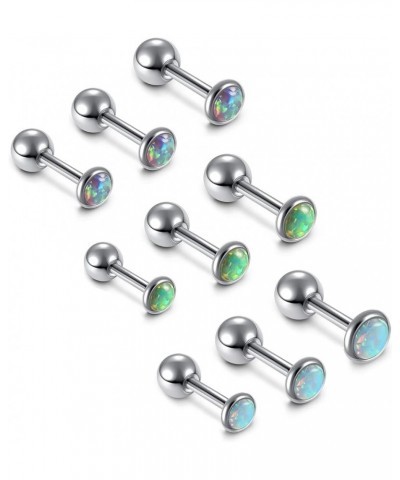 9 Pcs 16G Opal Cartilage Earrings 316L Stainless Steel Helix Piercing Earrings Forward Helix Conch Jewelry for Women Men Barb...