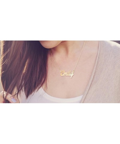 10K Personalized Name Necklace in Challenge Font by JEWLR 16.0 Inches Yellow Gold $61.60 Necklaces