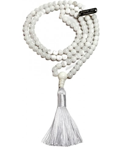 108 Mala Beads Necklace - Reiki Healing Crystals - Handmade Buddhist Prayer Beads White Jade 8 mm $28.31 Necklaces