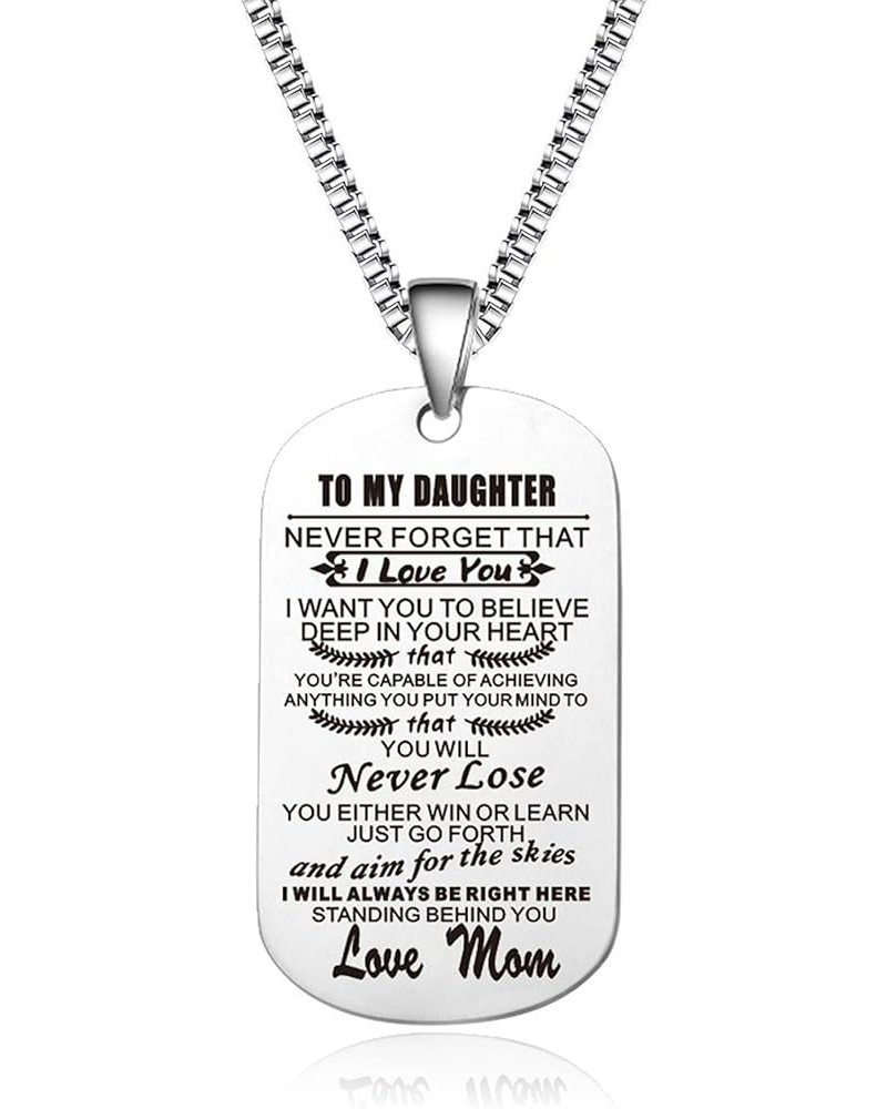 To My Son Necklace from Dad Mom Never Forget How Much I Love You Birthday Christmas Gifts Dog Tag Necklace To my daughter fro...