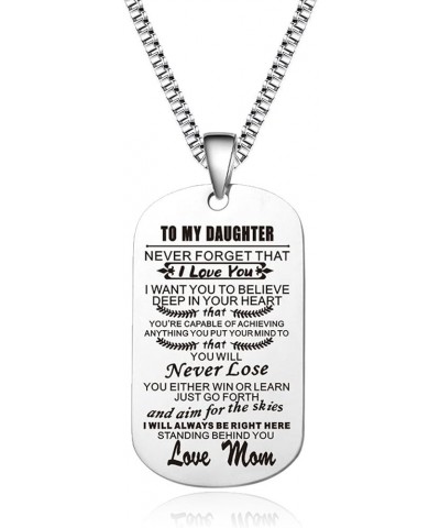 To My Son Necklace from Dad Mom Never Forget How Much I Love You Birthday Christmas Gifts Dog Tag Necklace To my daughter fro...