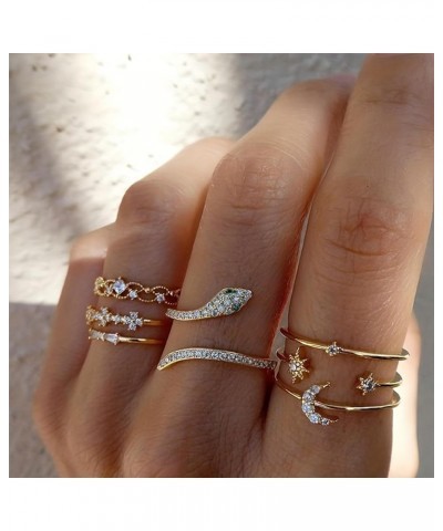 Gold Rings for Women Non Tarnish Teen Girl Gifts Trendy Stuff Stackable Rings for Teen Girls Boho Knuckle Rings Set Midi Pink...