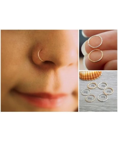 16G 18G 20G 22G Nose Rings Hoops Surgical Steel Simple Half Hoop Nose Ring 6mm-12mm Nose Hoops Tragus Cartilage Helix Rook Da...