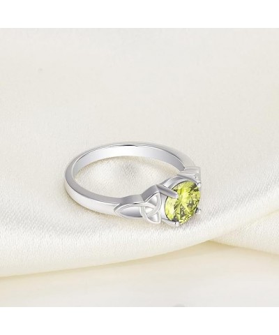 Celtic Knot Rings for Women 925 Sterling Silver Birthstones Statement Rings 08-peridot-aug $31.20 Rings