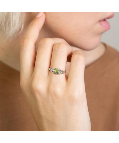 Celtic Knot Rings for Women 925 Sterling Silver Birthstones Statement Rings 08-peridot-aug $31.20 Rings