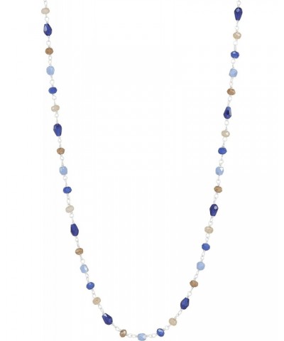 'Blue Skies' Glass Bead Necklace in Sterling Silver, 16" + 2 $37.80 Necklaces