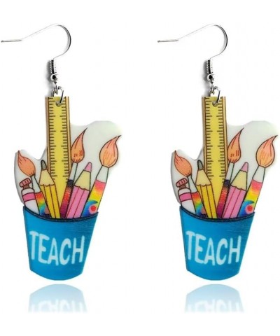 Stack of Books Dangle Earrings Pencil Crayon Letter Acrylic Earrings Students Teachers Gifts Back to School Graduation Gifts ...