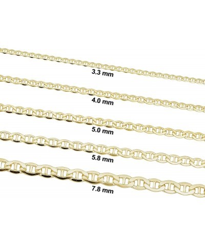 Solid 14k Yellow Gold Filled Mariner Link Chain Necklace for Men and Women (3.3 mm, 4 mm, 5 mm, 5.8 mm or 7.8 mm) 20 inch 4 m...