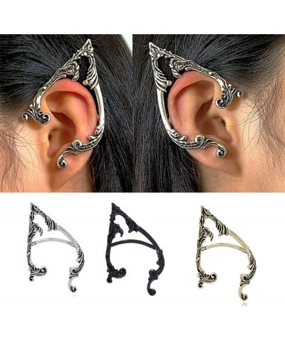 Gothic Elf Ear Cuffs with Piercing Punk Earring Studs Creative Contour Earrings Cosplay Ear Wraps Statement Jewelry for Women...