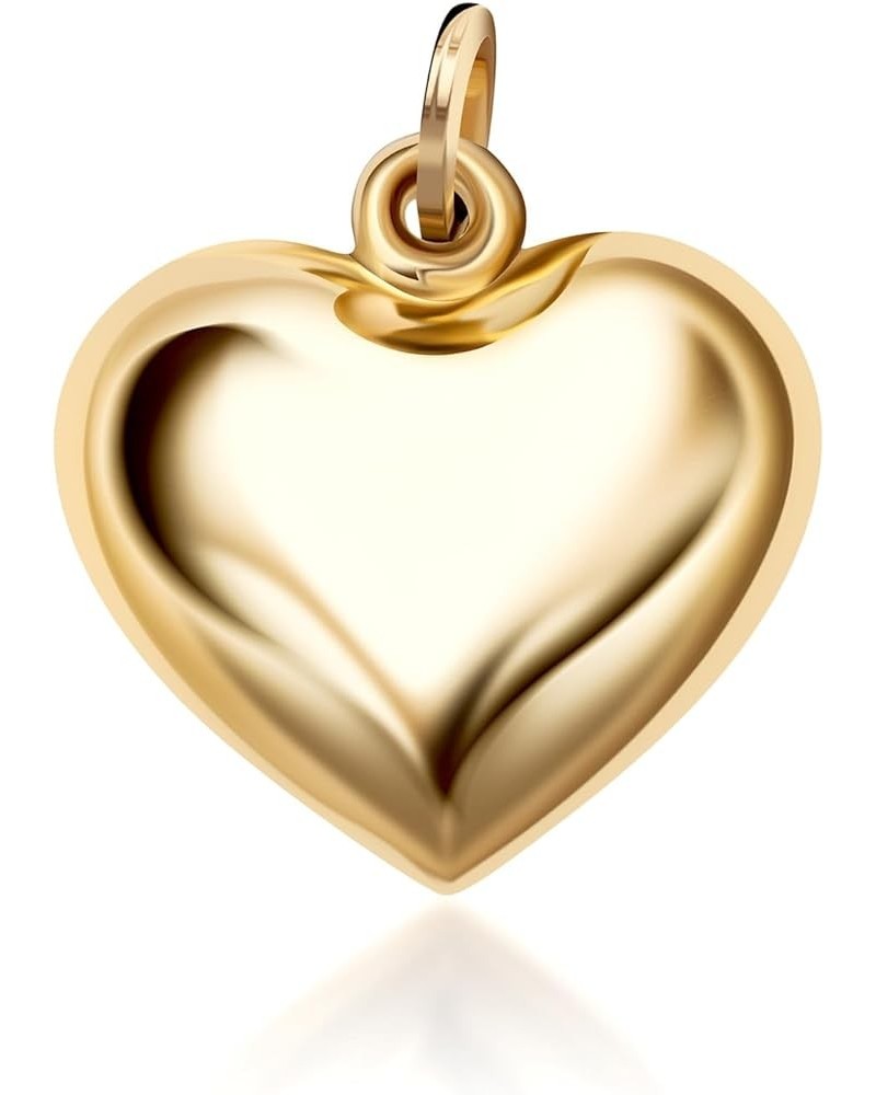 14K Solid Yellow Gold Heart Charm Pendants- Multiple Styles Available Puff Heart $39.92 Pendants