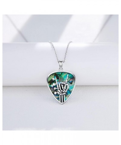 Guitar Lotus Flower/Evil Eye Necklace Sterling Silver Guitar Pick Pendant Music Jewelry Christmas Gifts for Women guitar pick...