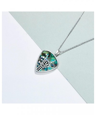 Guitar Lotus Flower/Evil Eye Necklace Sterling Silver Guitar Pick Pendant Music Jewelry Christmas Gifts for Women guitar pick...