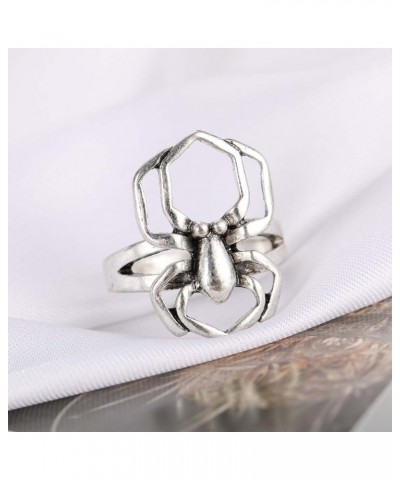 Gothic Spider Ring Silver Spider Oxidized Ring Chunky Statement Ring Punk Animal Ring Halloween Jewelry for Women and Girls $...