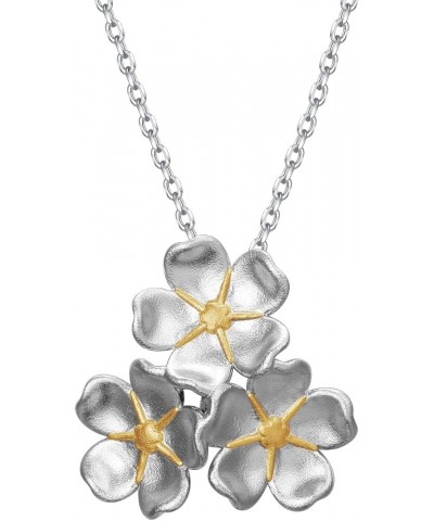 S925 Sterling Silver Floral Jewellery Flower Pendant Necklace for Women Birthday Gift Forget me not Necklace $15.91 Necklaces