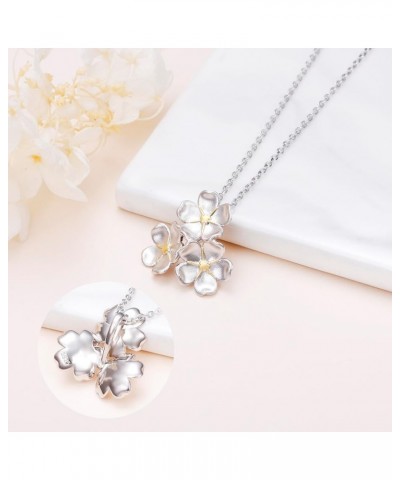 S925 Sterling Silver Floral Jewellery Flower Pendant Necklace for Women Birthday Gift Forget me not Necklace $15.91 Necklaces