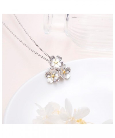 S925 Sterling Silver Floral Jewellery Flower Pendant Necklace for Women Birthday Gift Forget me not Necklace $15.91 Necklaces