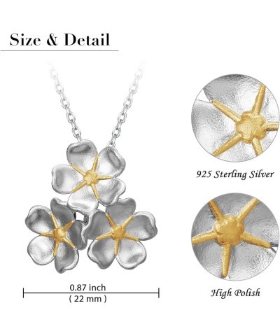 S925 Sterling Silver Floral Jewellery Flower Pendant Necklace for Women Birthday Gift Forget me not Necklace $15.91 Necklaces