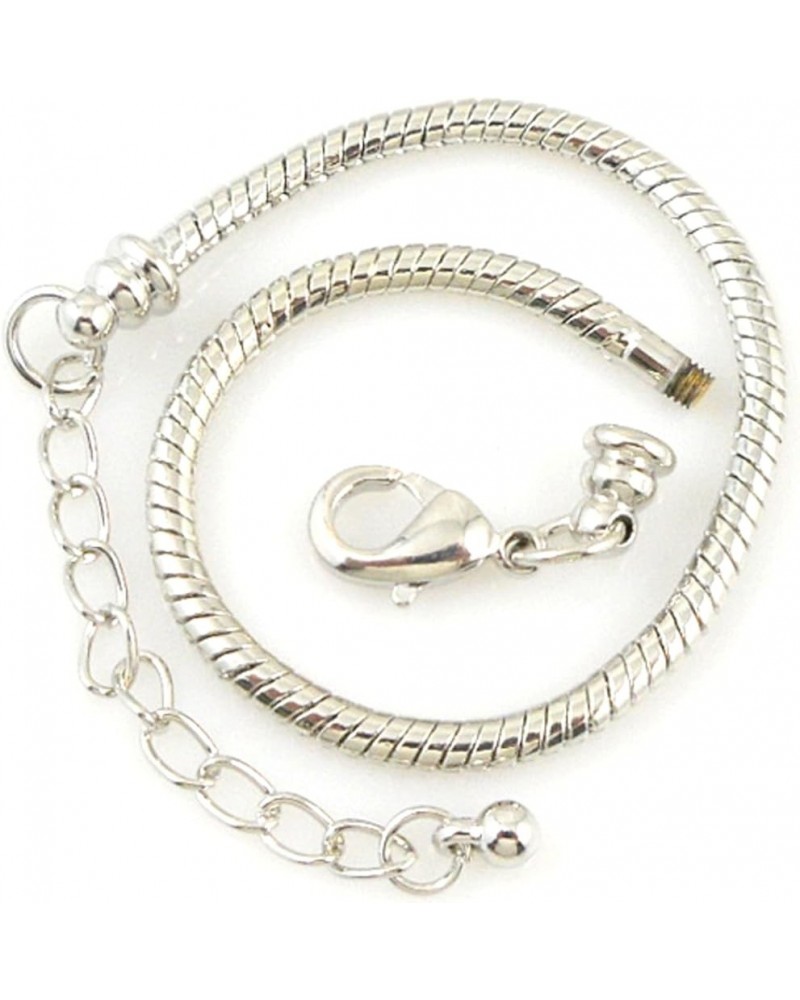 10pcs White Silver Plated Lobster European Style Snake Chain Bracelet fit Charm Beads 7.1 21 CM 10pcs $12.03 Bracelets