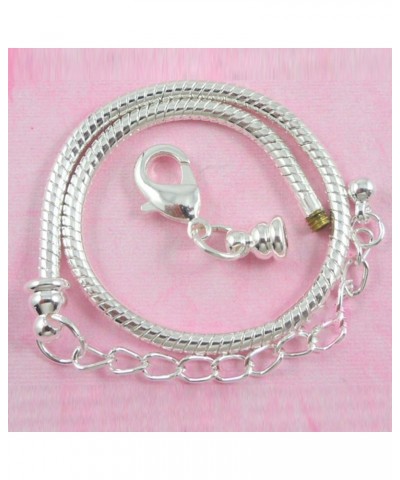 10pcs White Silver Plated Lobster European Style Snake Chain Bracelet fit Charm Beads 7.1 21 CM 10pcs $12.03 Bracelets