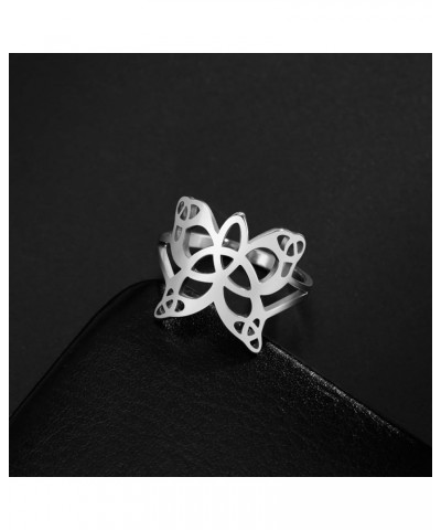 Butterfly Rings Stainless Steel Flying Elves Rings Dragonfly Rings Promise Ring Jewelry Gift for Women Charming Ladies Diamet...