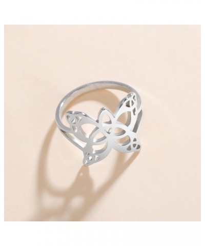 Butterfly Rings Stainless Steel Flying Elves Rings Dragonfly Rings Promise Ring Jewelry Gift for Women Charming Ladies Diamet...