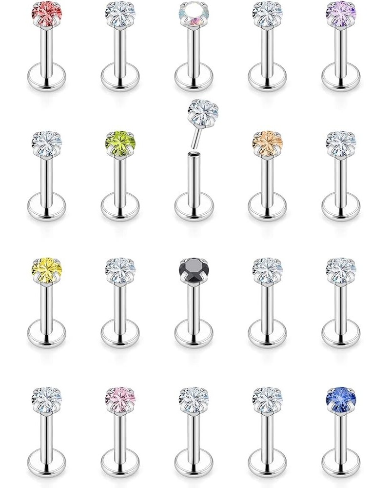 20G 18G 16G Push in Lip Rings Stainless Surgical Steel Labret Jewelry Monroe Lip Rings Nail Cartilage Tragus Helix Earrings S...