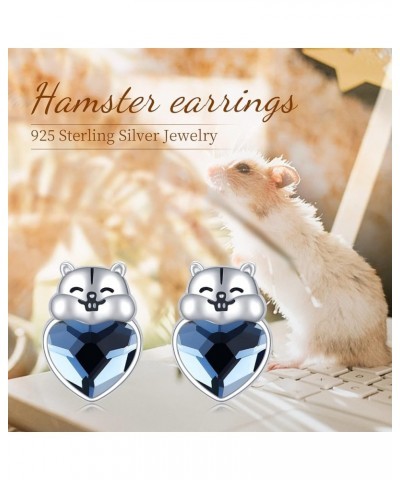 Hamster Earrings for Women 925 Sterling Silver Guinea Pig Stud Earrings Hamster Nuts Jewelry Gift for Women Girls Hypoallerge...