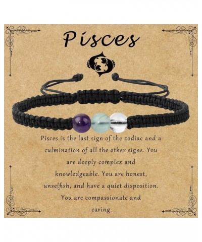 Zodiac Bracelets for Women Healing Crystal Stone 6mm Beads Bracelet Birthday Zodiac Gifts Horoscope Spiritual Bracelet Pisces...