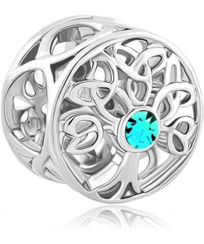 Lucky Family Tree of Life Jan-Dec Simulated Birthstone Celtic Knot Charm Beads For Bracelets DEC $8.25 Bracelets