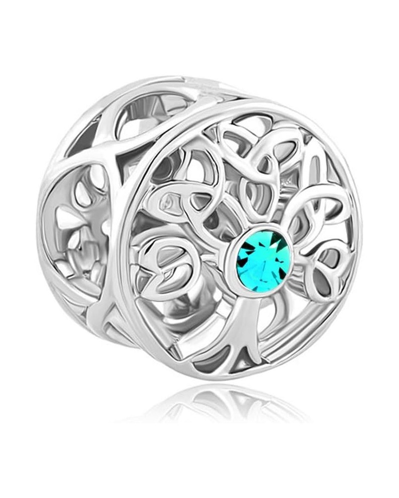 Lucky Family Tree of Life Jan-Dec Simulated Birthstone Celtic Knot Charm Beads For Bracelets DEC $8.25 Bracelets